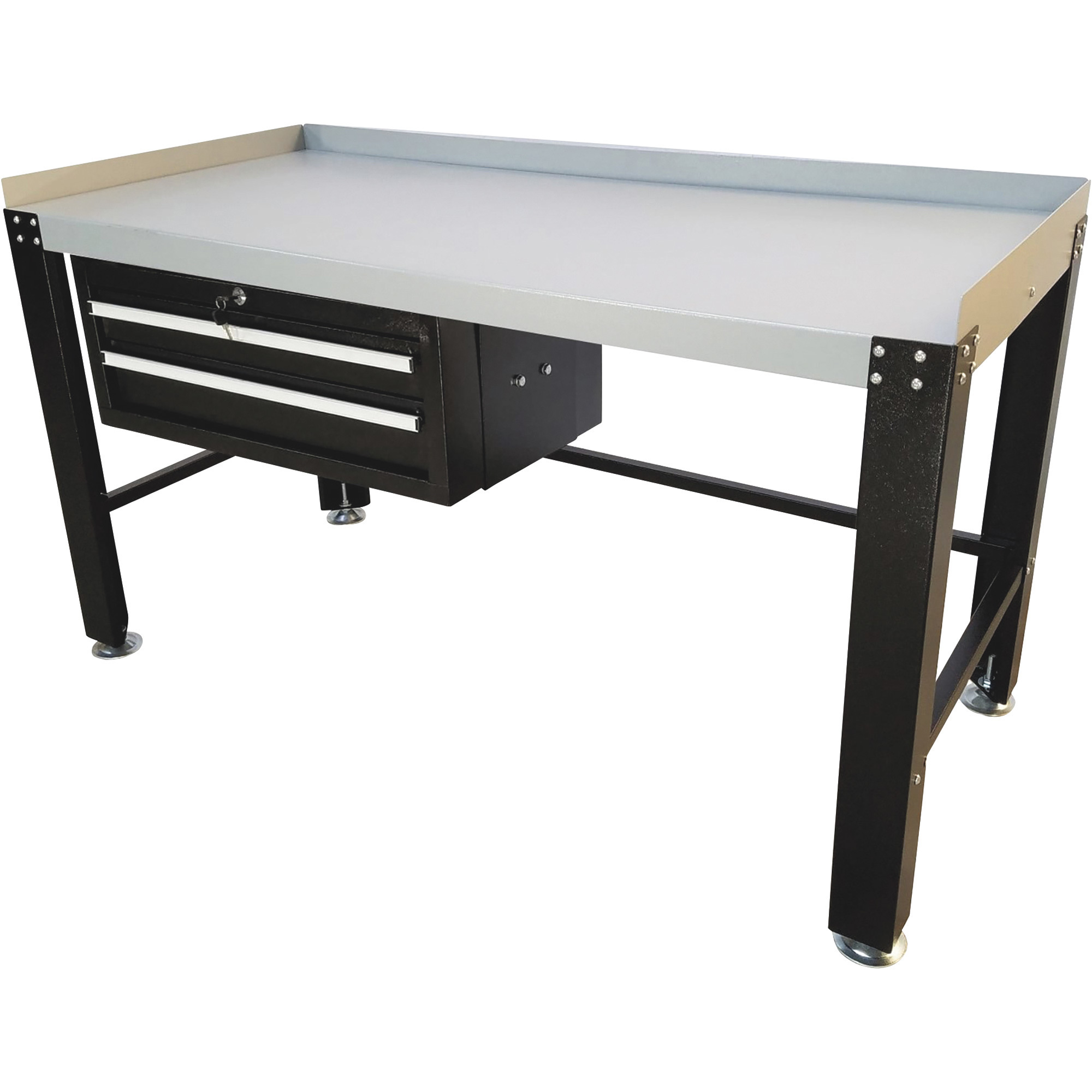 Ideal Heavy-Duty Workbench with Lockable Tool Chest, 1600-Lb. Capacity, Model# PWB-TC-1600-BLK